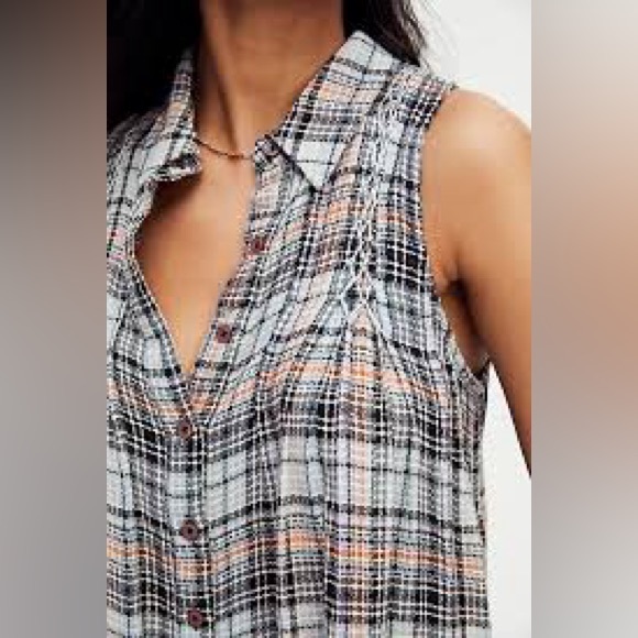 Free People preppy halter plaid romper size small - Picture 4 of 10